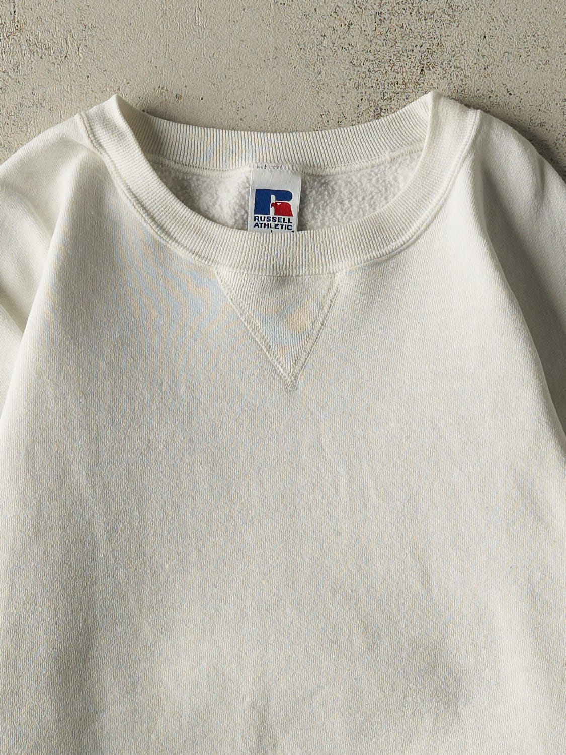 Vintage 90s White Russell Athletic Blank Crewneck (L)