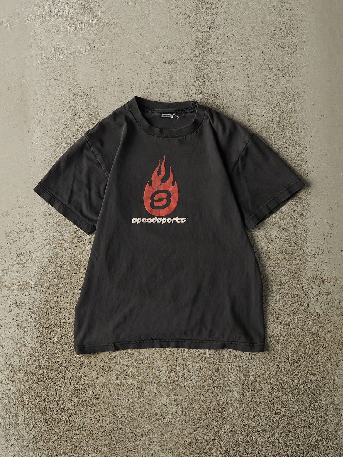 Vintage Y2K Faded Black Speed Sports Racing Baby Tee (XXS)