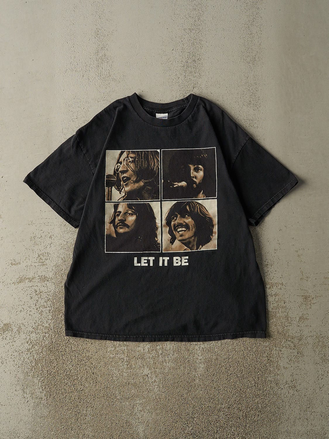 Vintage Y2K Black The Beatles "Let It Be" Tee (L)
