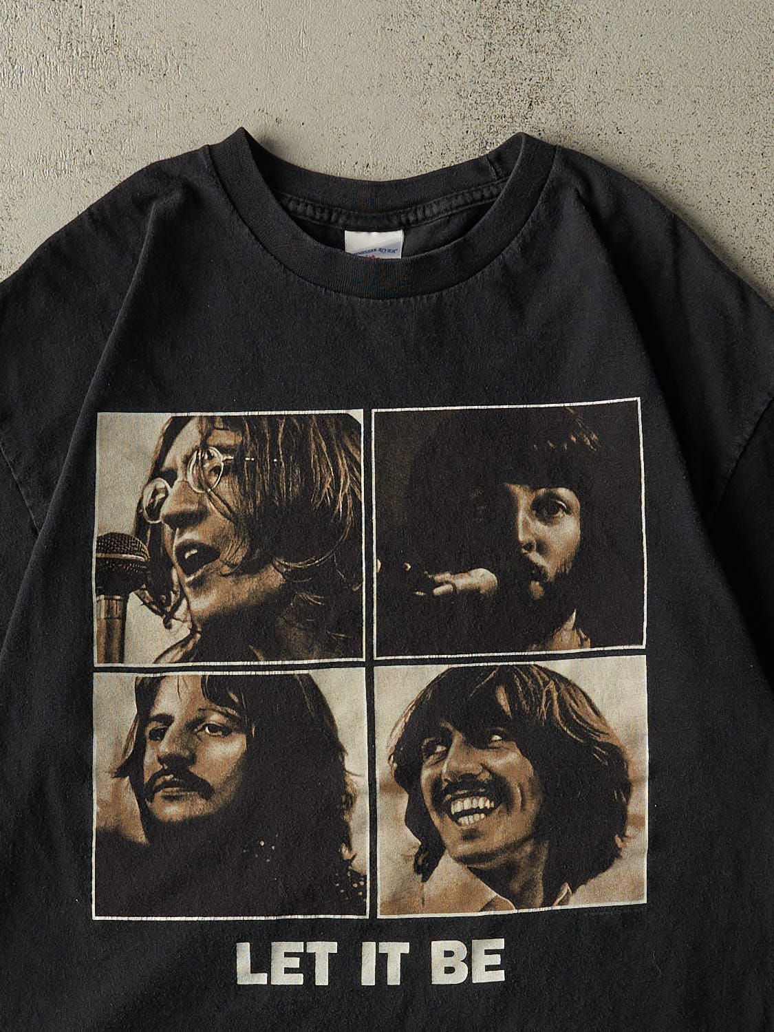 Vintage Y2K Black The Beatles "Let It Be" Tee (L)