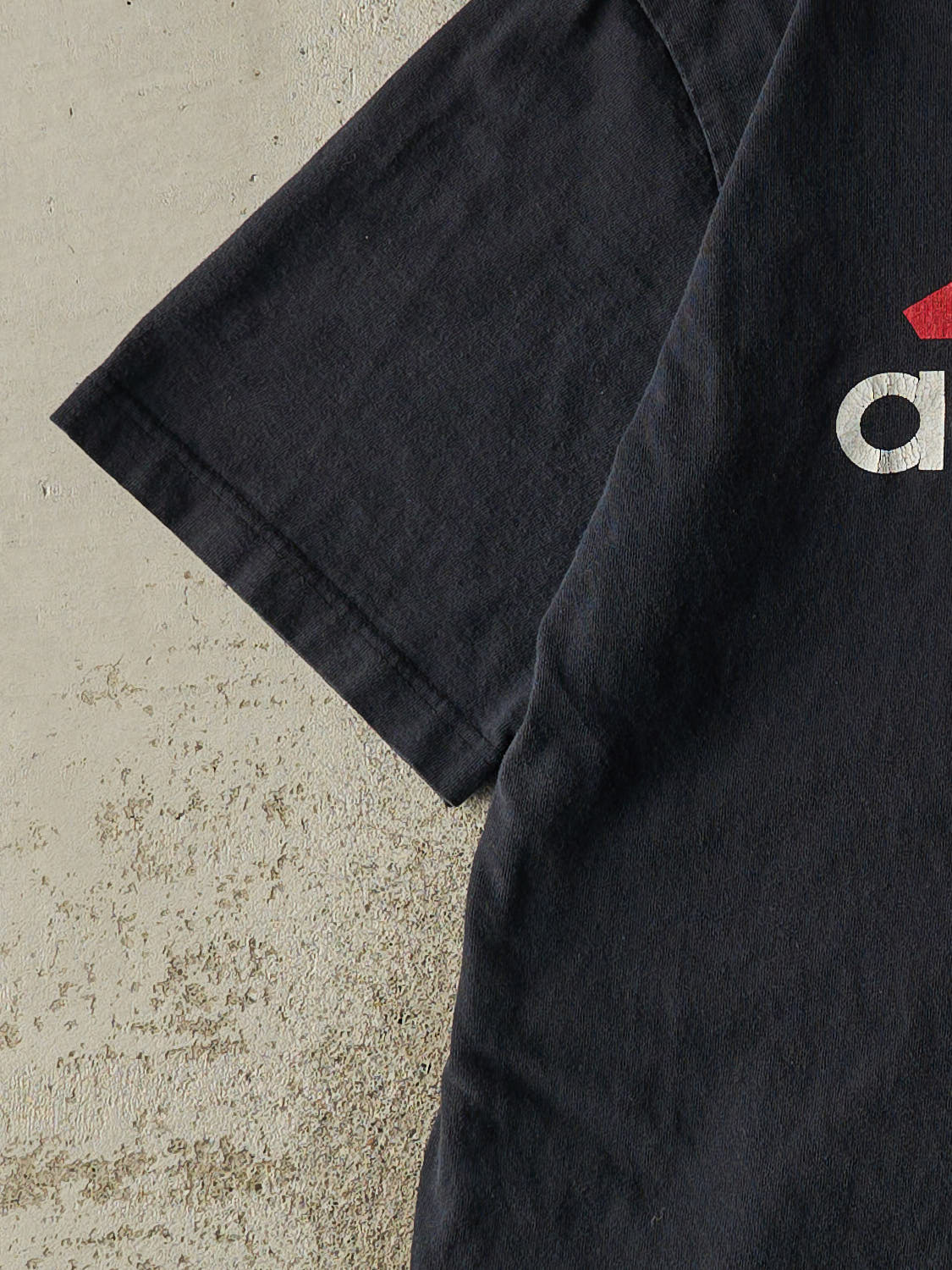 Vintage 90s Faded Black Adidas Logo Tee (S/M)