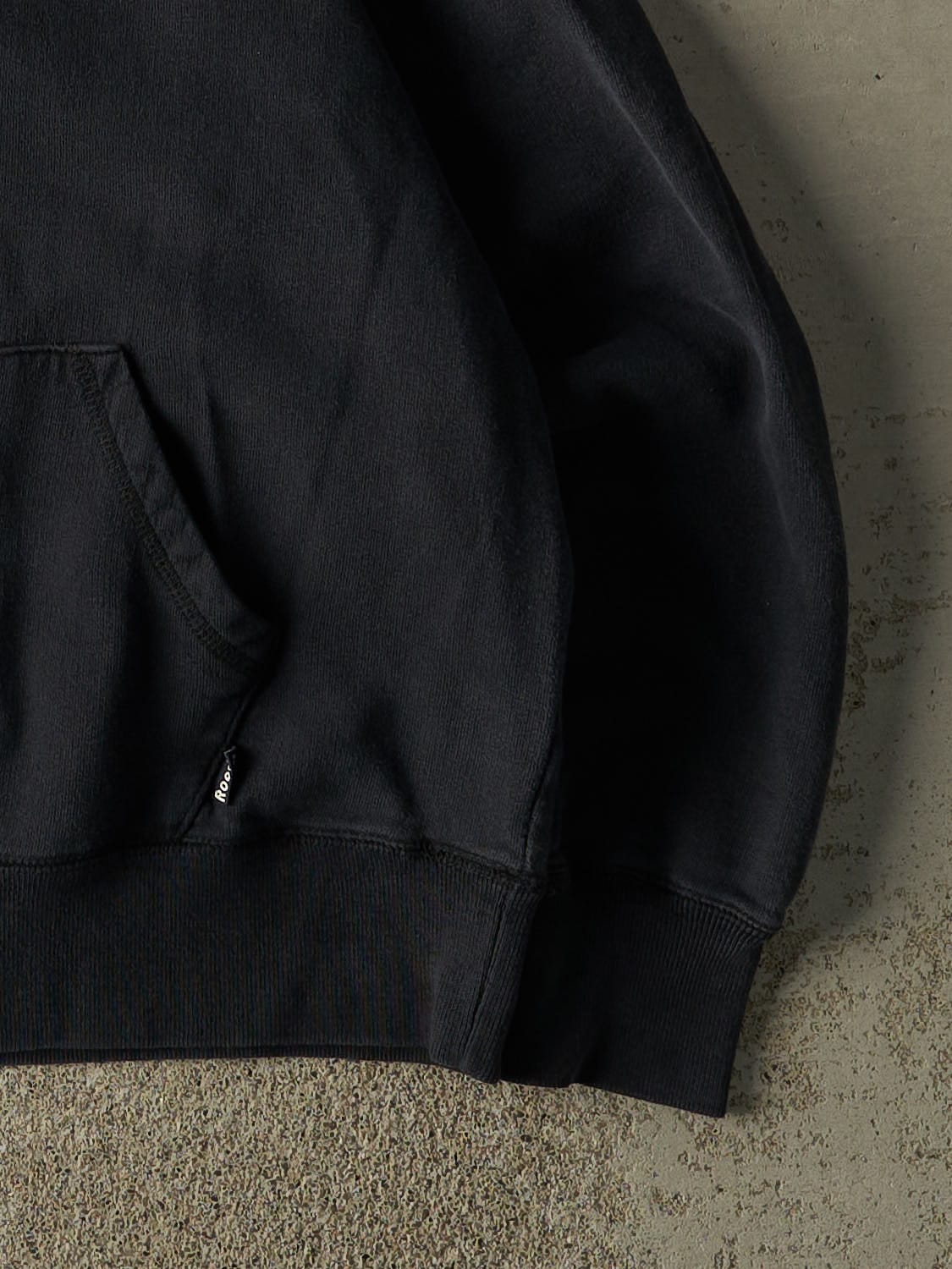 Vintage 90s Faded Black Roots Athletics Quarter Zip Hoodie (M)