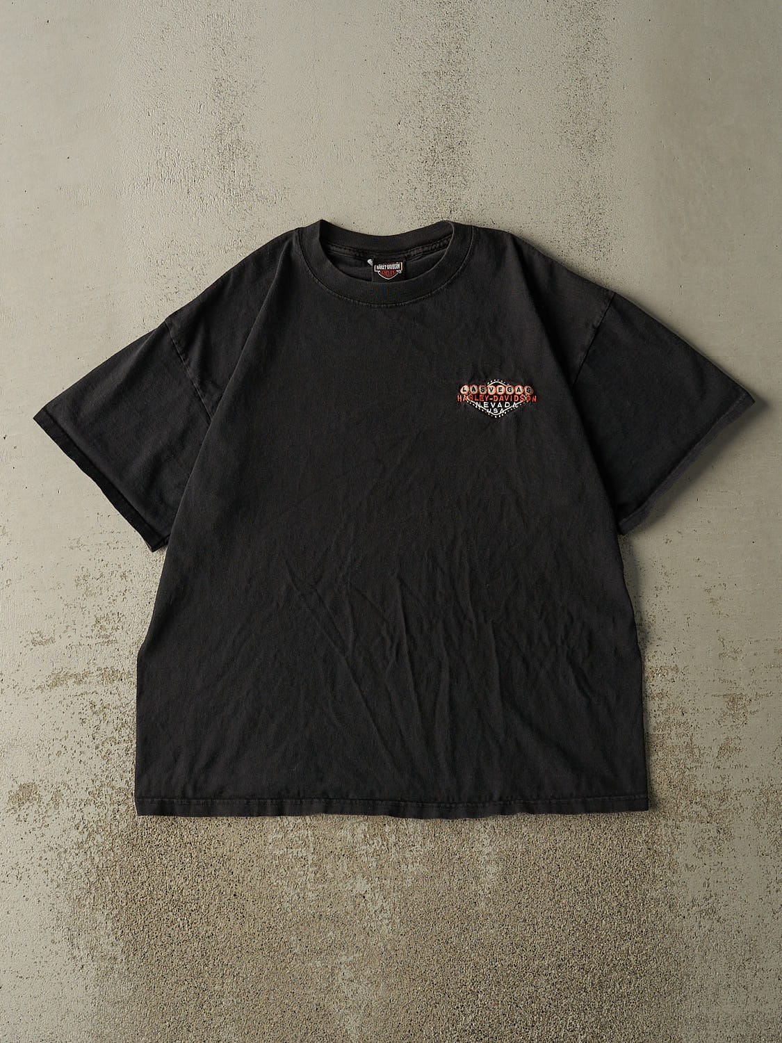 Vintage 90s Black Harley Davidson Las Vegas Embroidered Tee (L/XL)