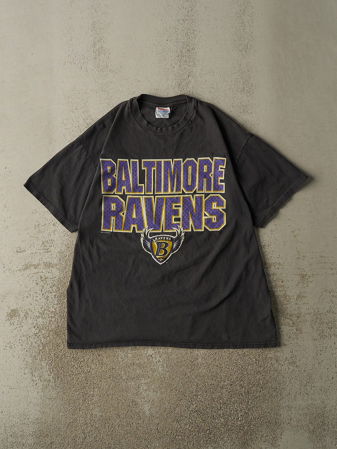 Vintage 96' Faded Black Baltimore Ravens Single Stitch Tee (L/XL)