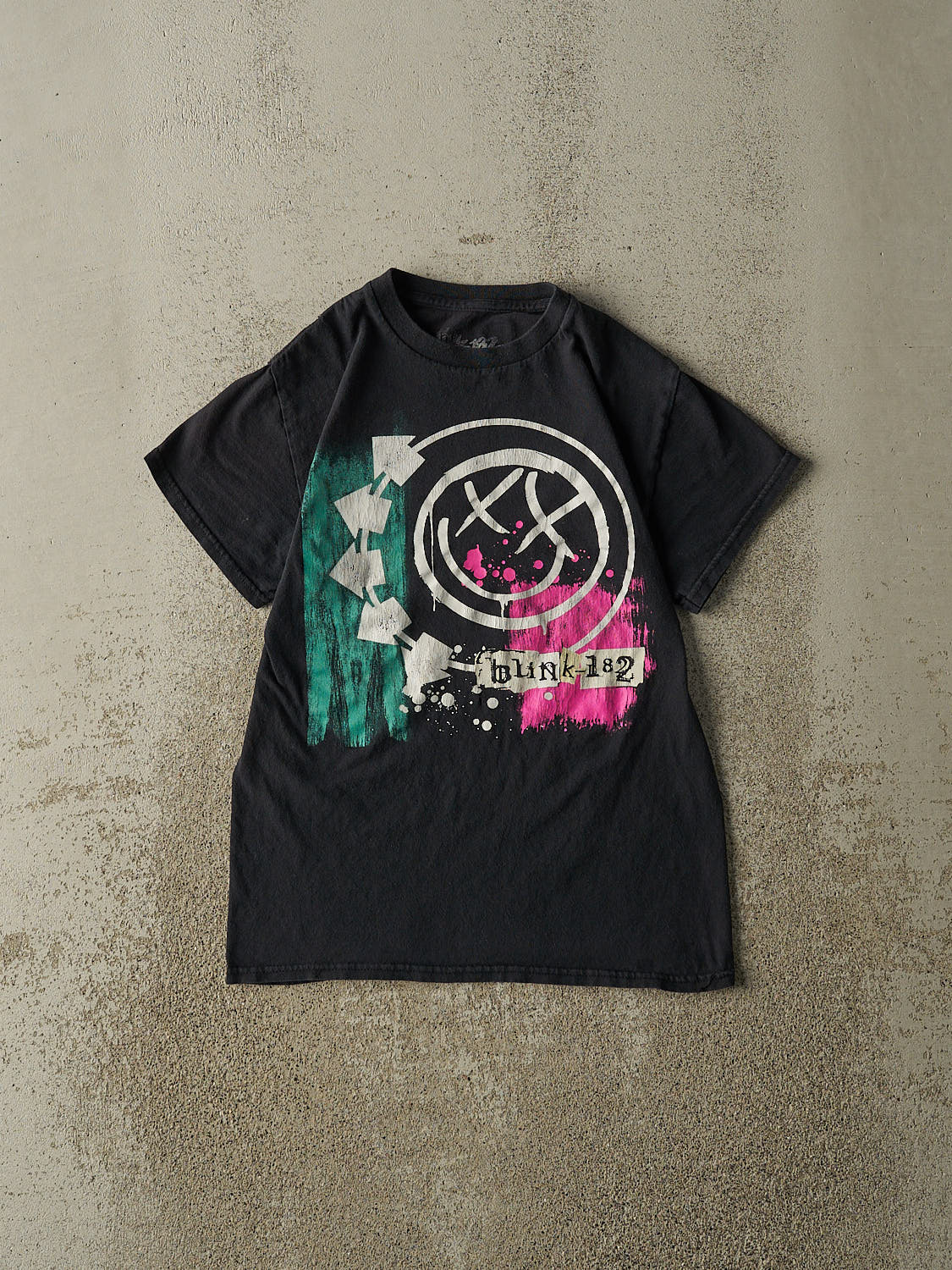 Vintage Y2K Faded Black Blink-182 Baby Tee (XXS/XS)