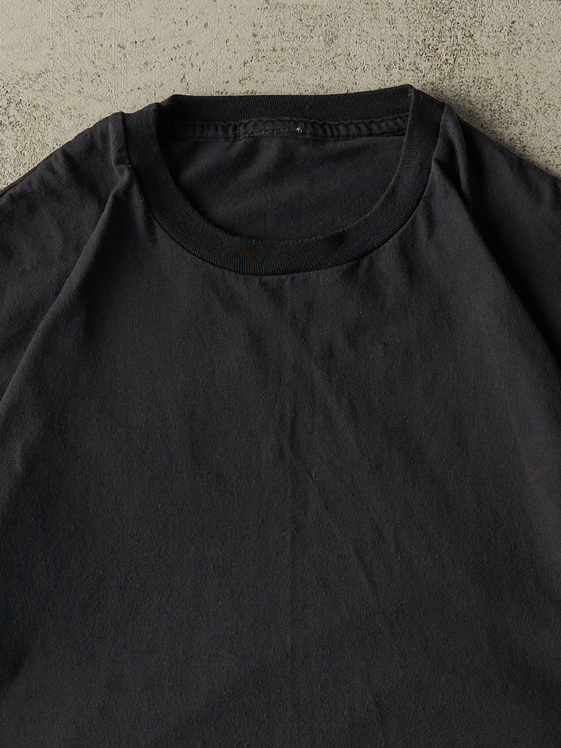 Vintage 80s Faded Black Blank Single Stitch Tee (M/L)