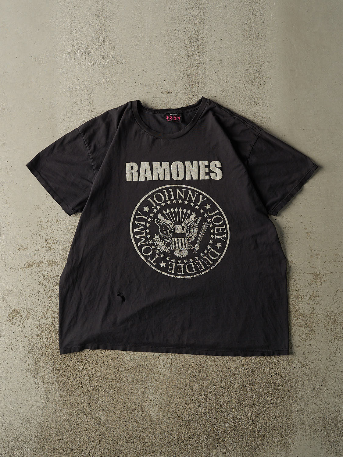 Vintage Y2K Faded Black Ramones Band Tee (XL)