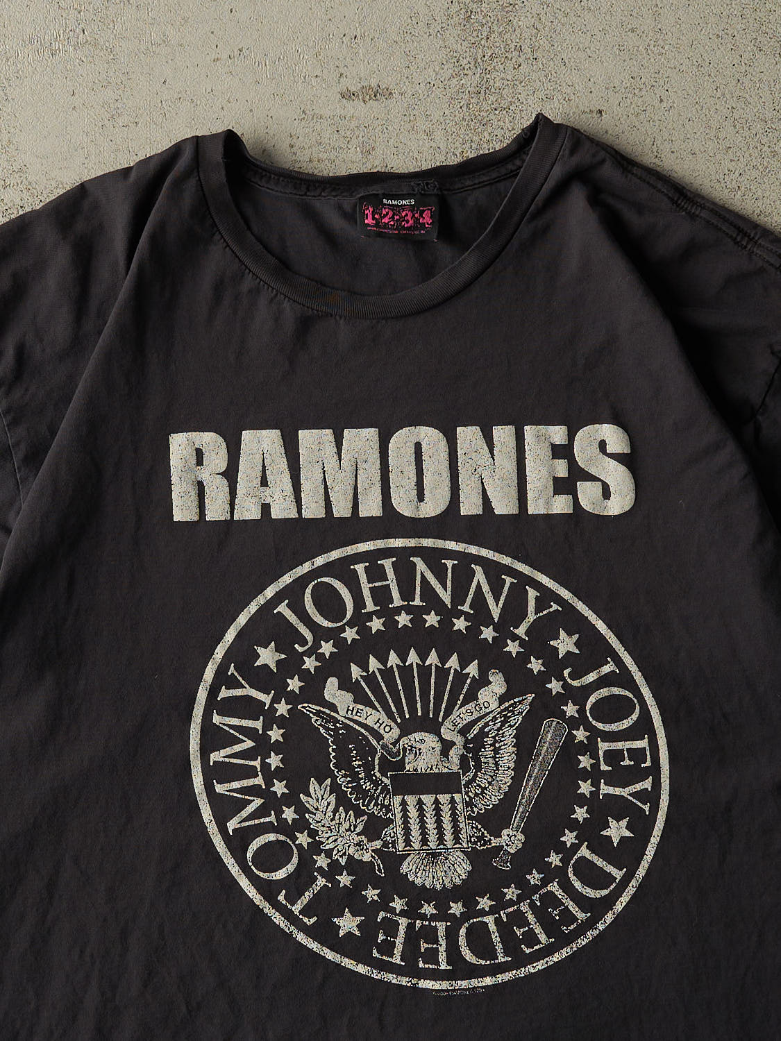 Vintage Y2K Faded Black Ramones Band Tee (XL)