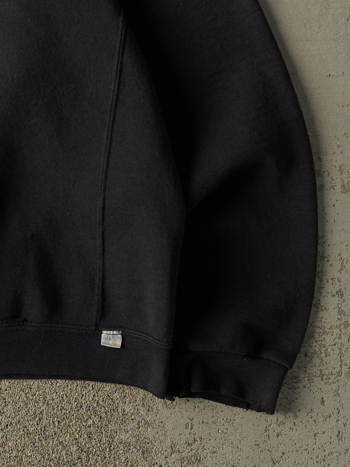 Vintage Y2K Faded Black Russell Athletic Embroidered Hoodie (L)
