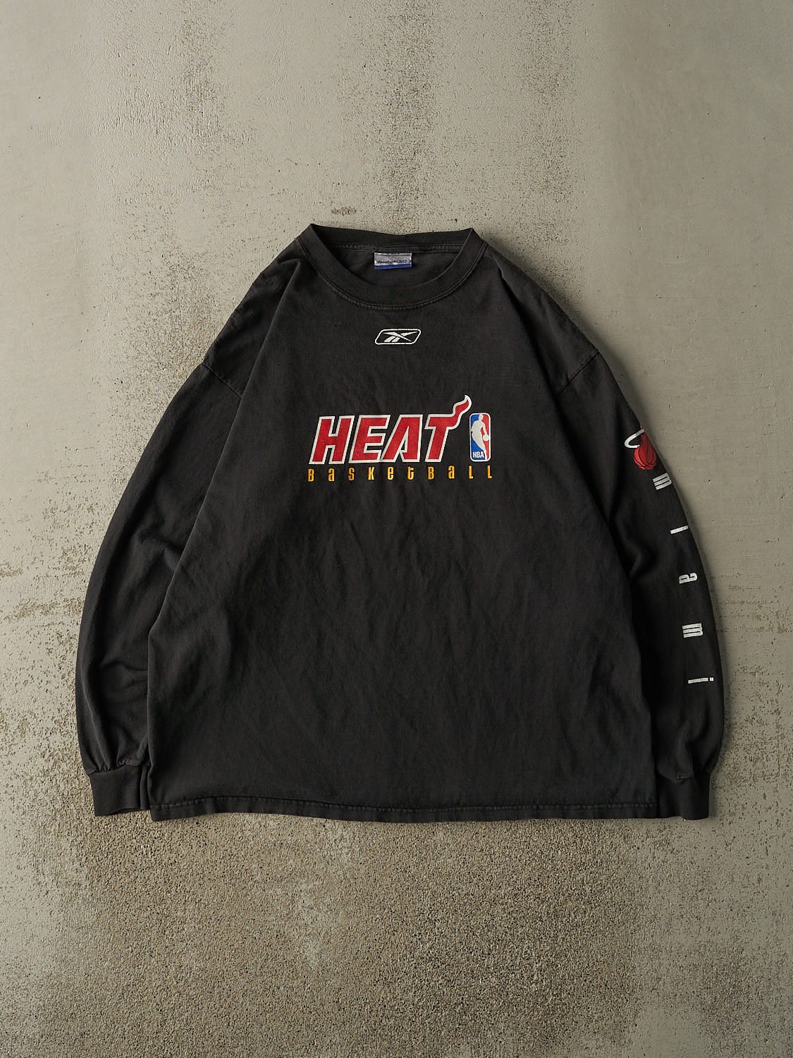 Vintage Y2K Black Miami Heat Reebok Long Sleeve (L/XL)