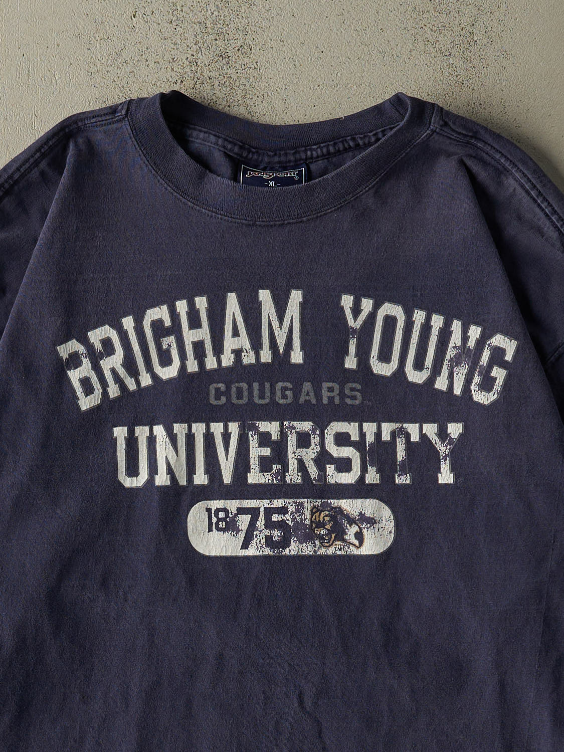 Vintage Y2K Navy Blue Brigham Young University Cougars Long Sleeve (XL/XXL)
