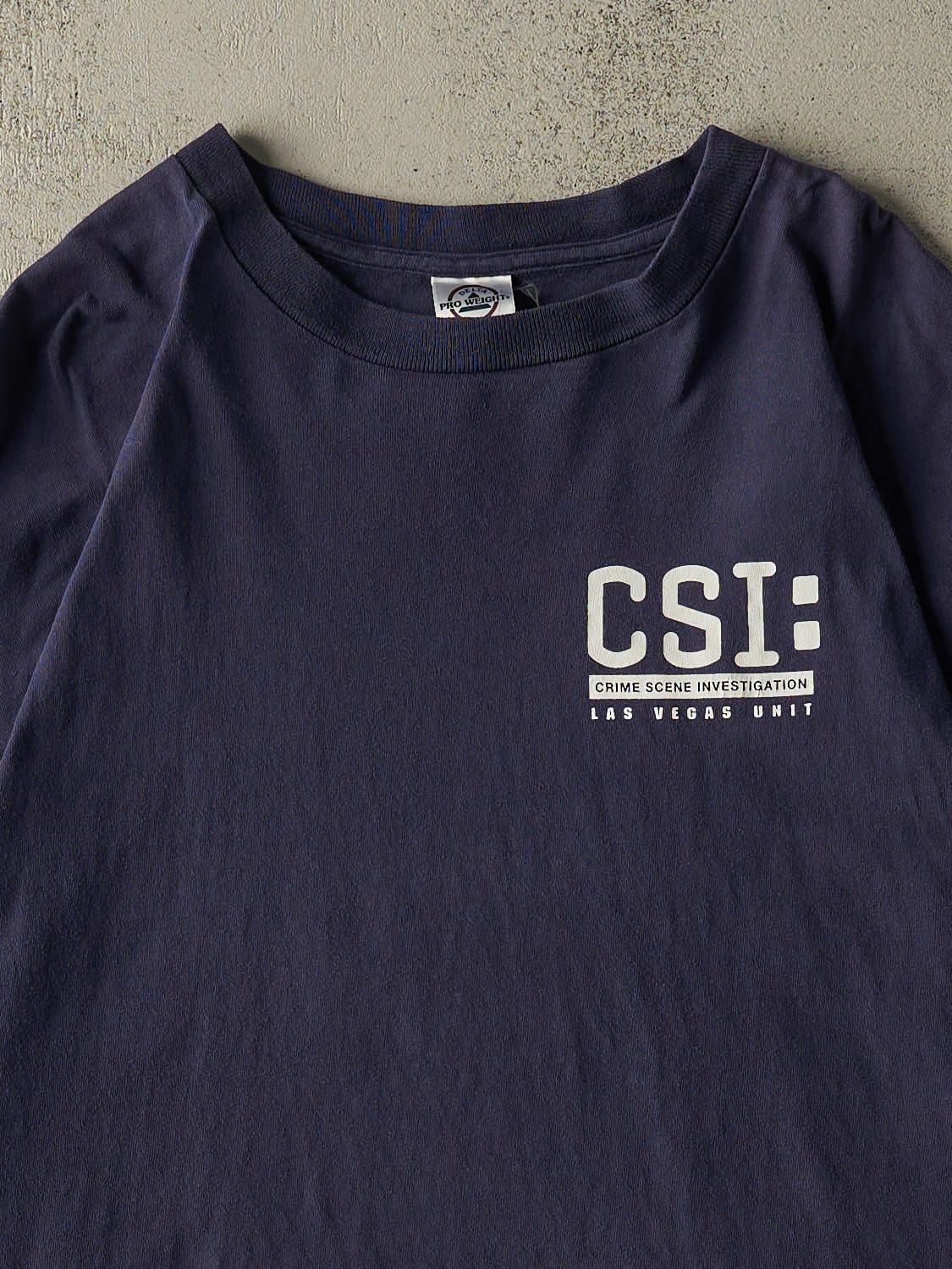 Vintage Y2K Navy Blue CSI Las Vegas Tee (XL)