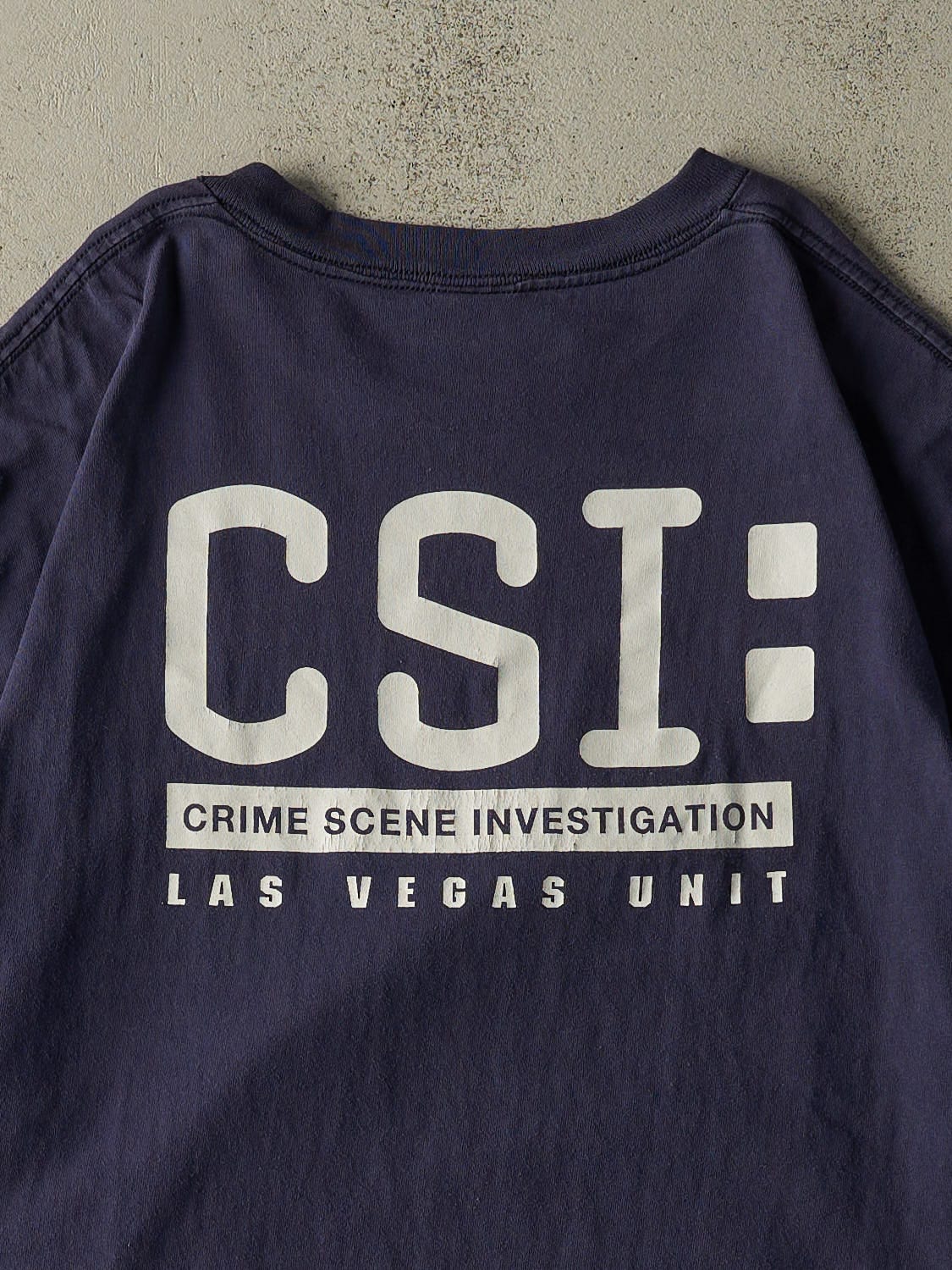 Vintage Y2K Navy Blue CSI Las Vegas Tee (XL)