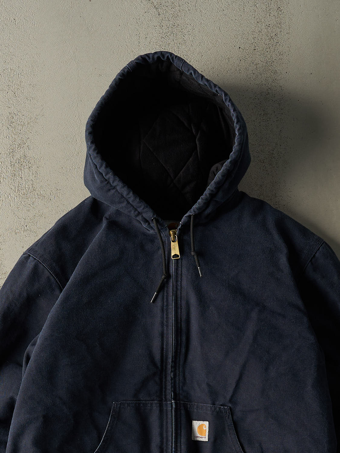 Vintage 90s Navy Blue Carhartt Hooded Active Jacket (M/L)