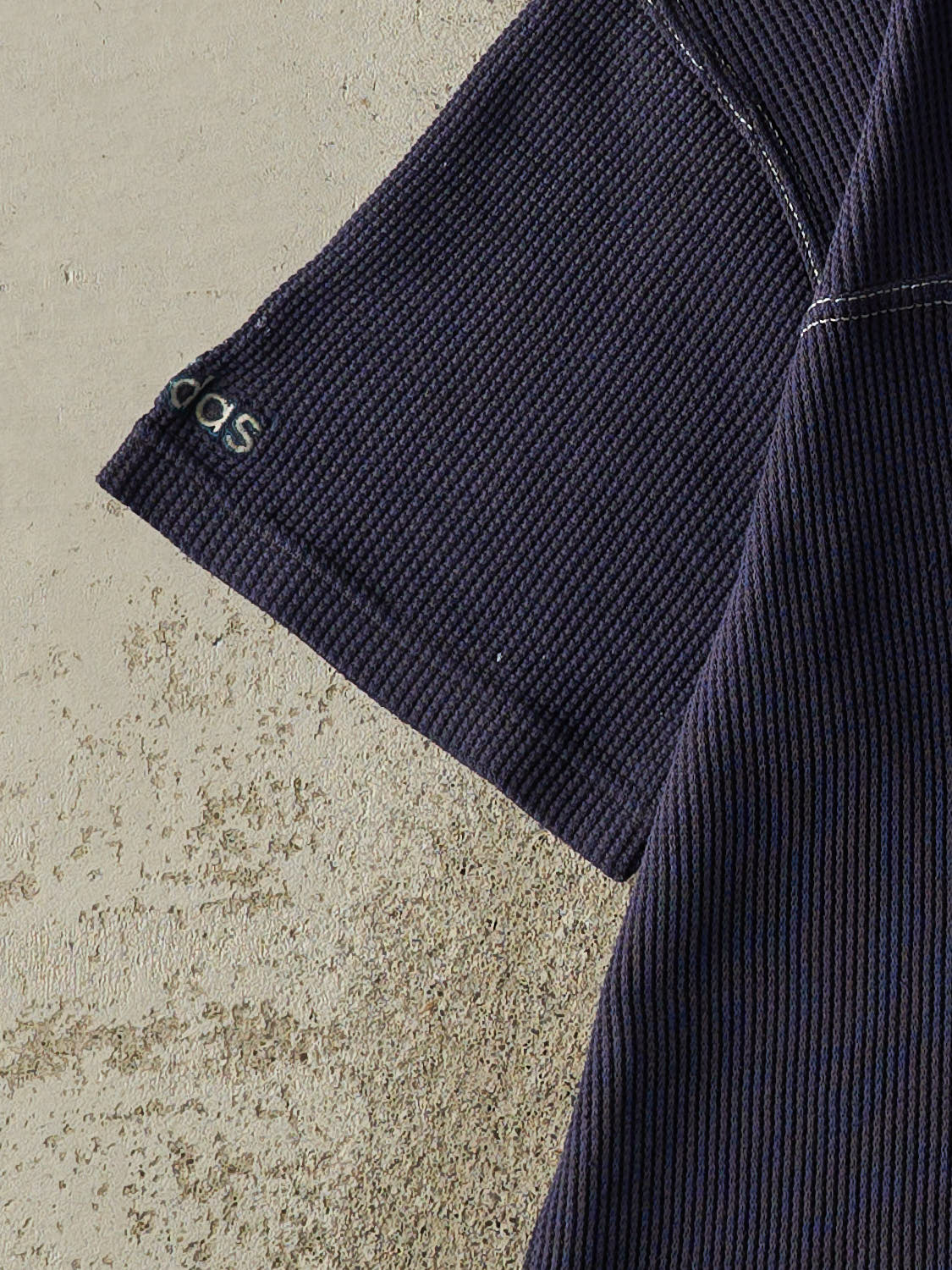 Vintage 90s Navy Blue Adidas Embroidered Thermal Tee (M/L)