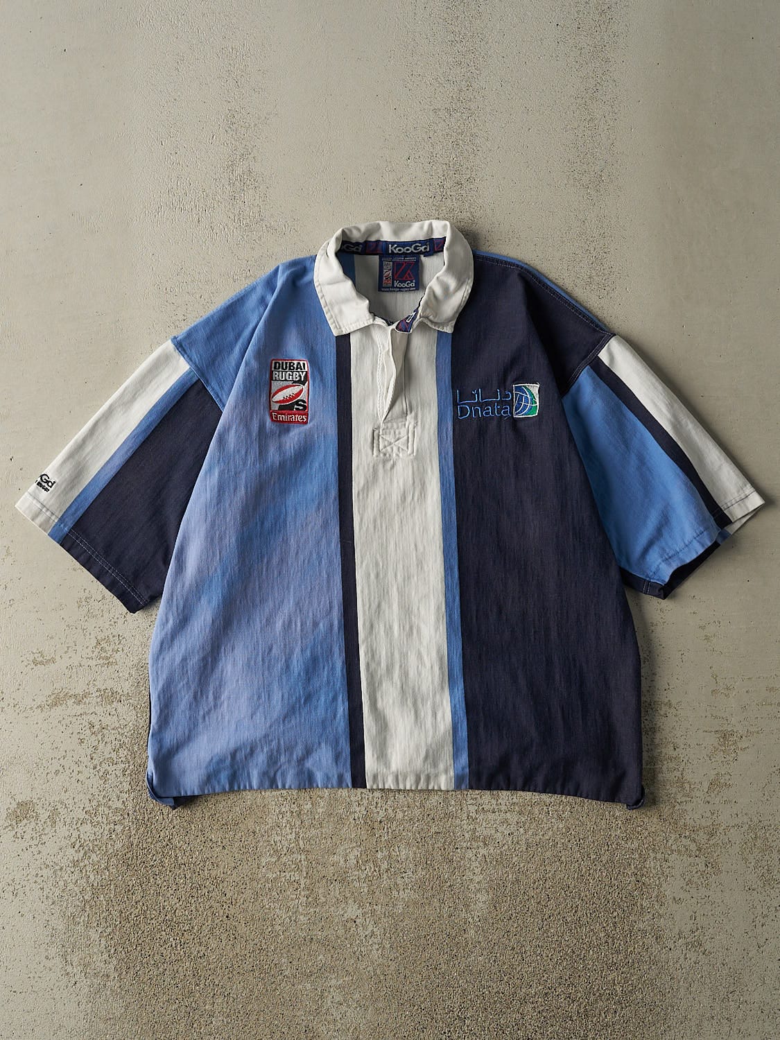 Vintage Y2K Navy Blue & White Dubai Rugby Tee (L)