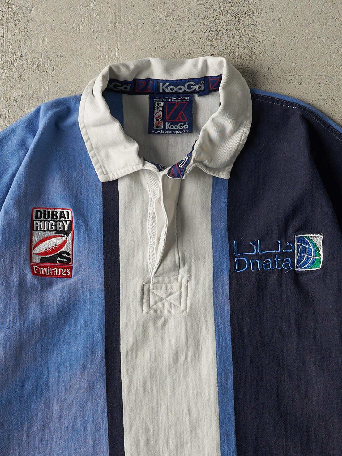 Vintage Y2K Navy Blue & White Dubai Rugby Tee (L)