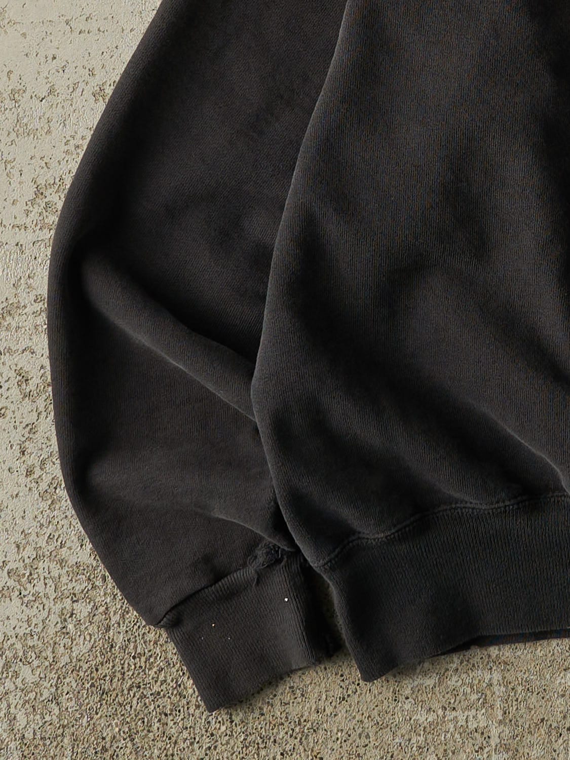 Vintage 90s Faded Black Champion Embroidered Crewneck (S/M)