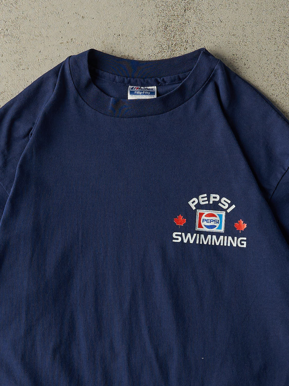 Vintage 91' Navy Blue Pepsi Swimming Single Stitch Tee (L/XL)