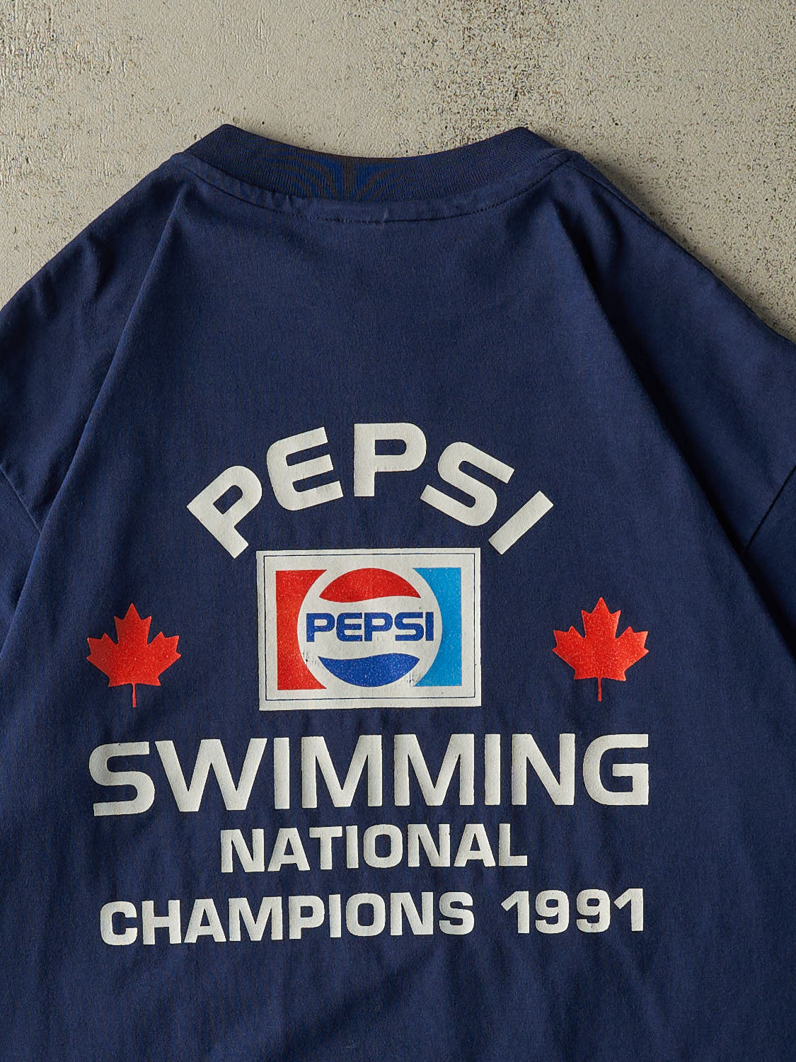 Vintage 91' Navy Blue Pepsi Swimming Single Stitch Tee (L/XL)
