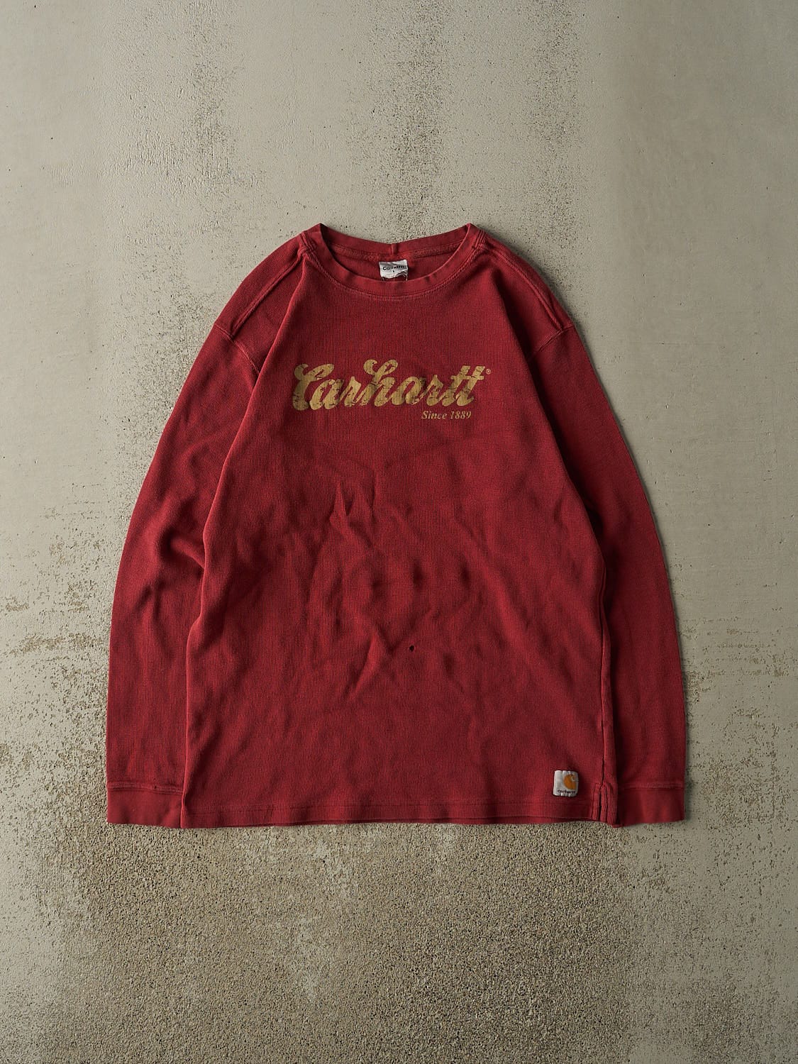Vintage 90s Burgundy Carhartt Thermal Long Sleeve (L)