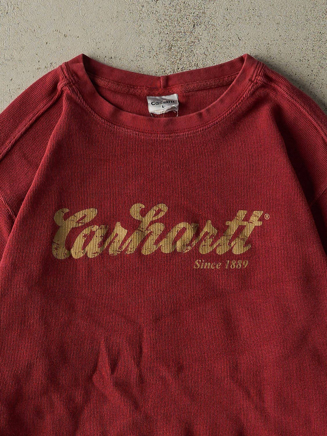 Vintage 90s Burgundy Carhartt Thermal Long Sleeve (L)