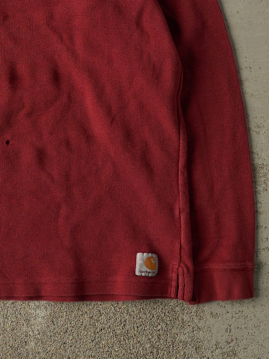 Vintage 90s Burgundy Carhartt Thermal Long Sleeve (L)