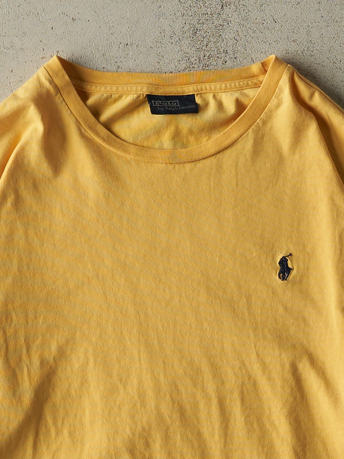 Vintage 90s Yellow Polo Embroidered Long Sleeve (XL)
