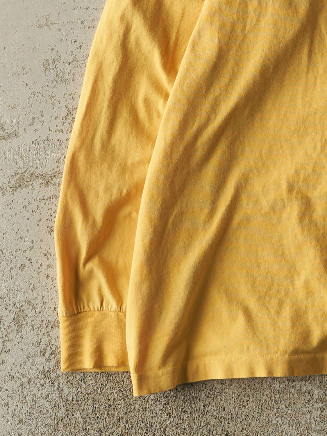 Vintage 90s Yellow Polo Embroidered Long Sleeve (XL)