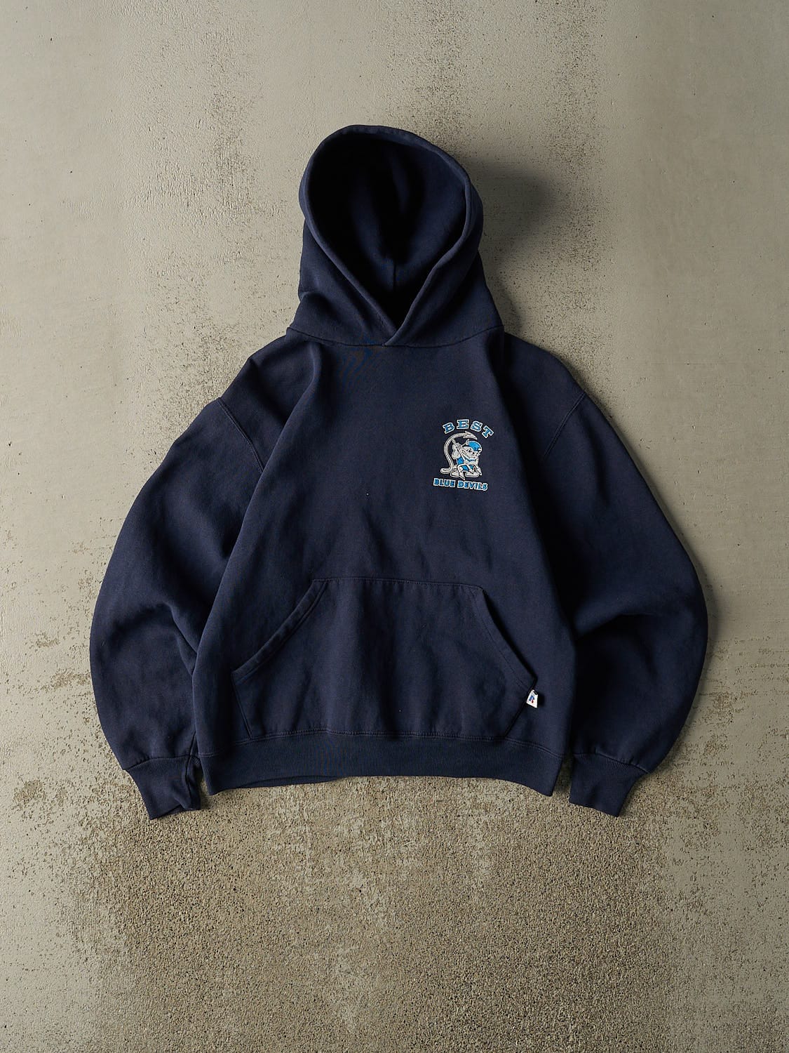 Vintage Y2K Navy Blue Russell Athletic Best Blue Devils Hoodie (XS)