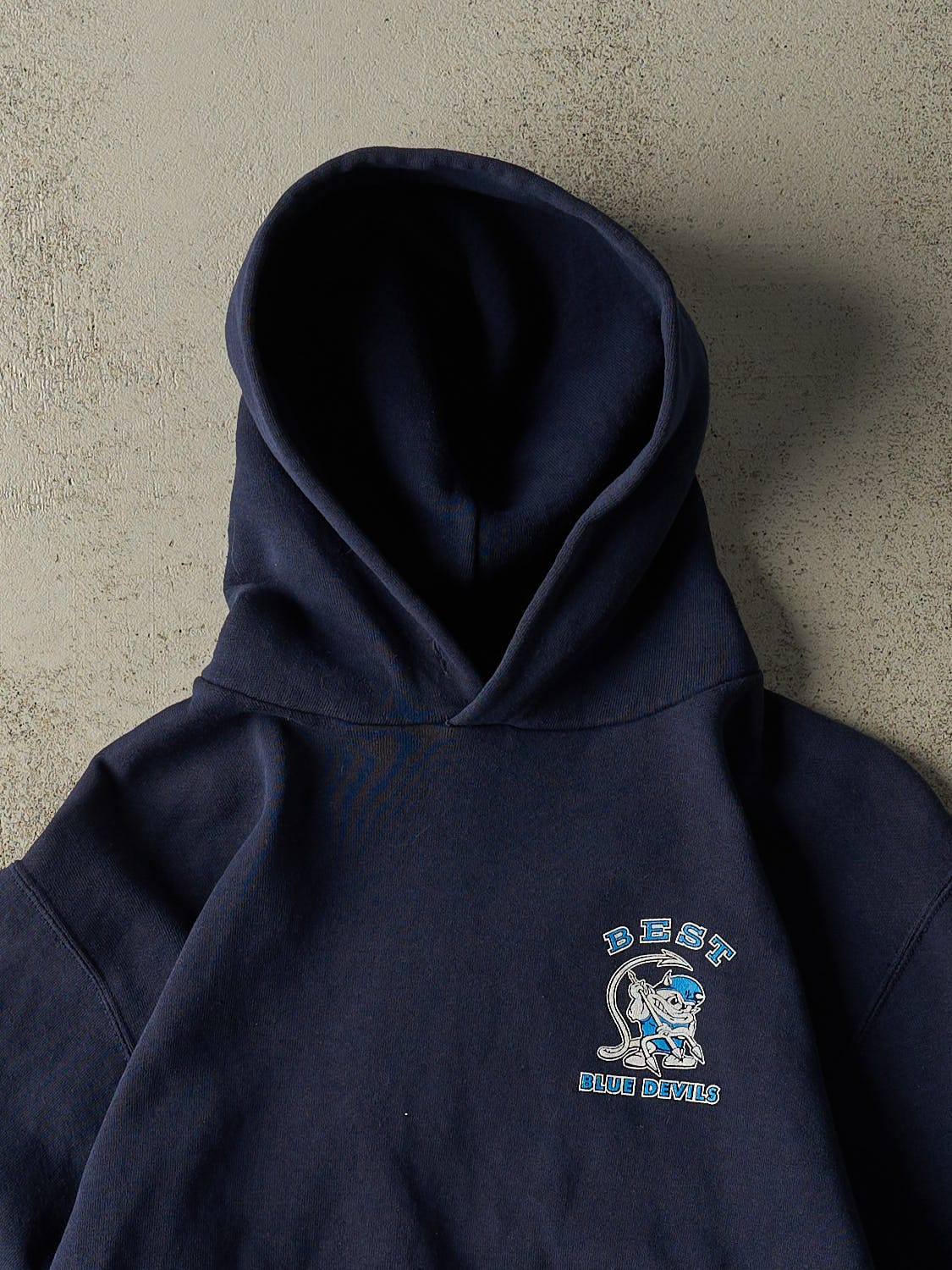 Vintage Y2K Navy Blue Russell Athletic Best Blue Devils Hoodie (XS)