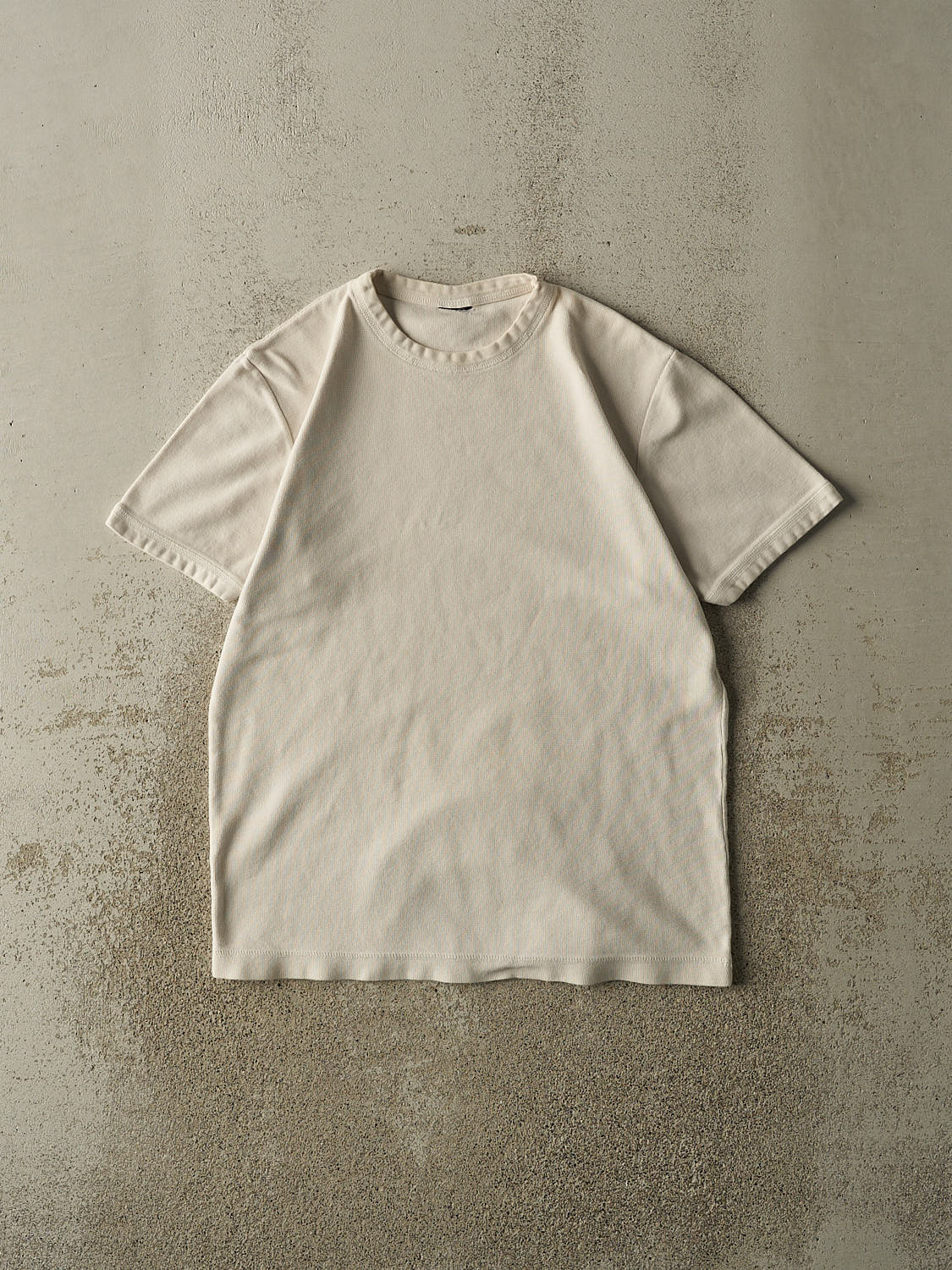 Vintage 90s Beige Blank Textured Tee (M/L)