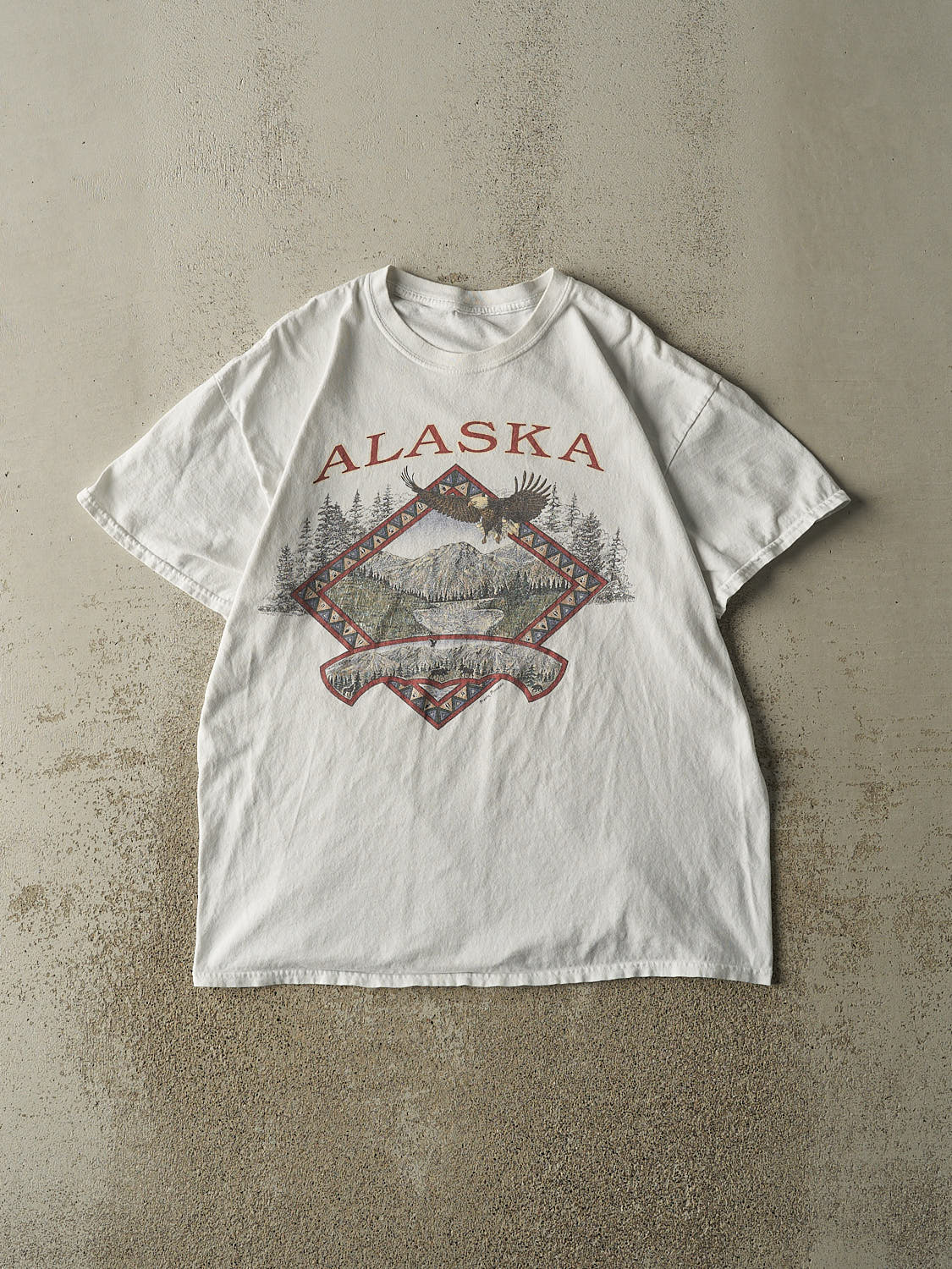 Vintage 90s White Alaska Tee (L)