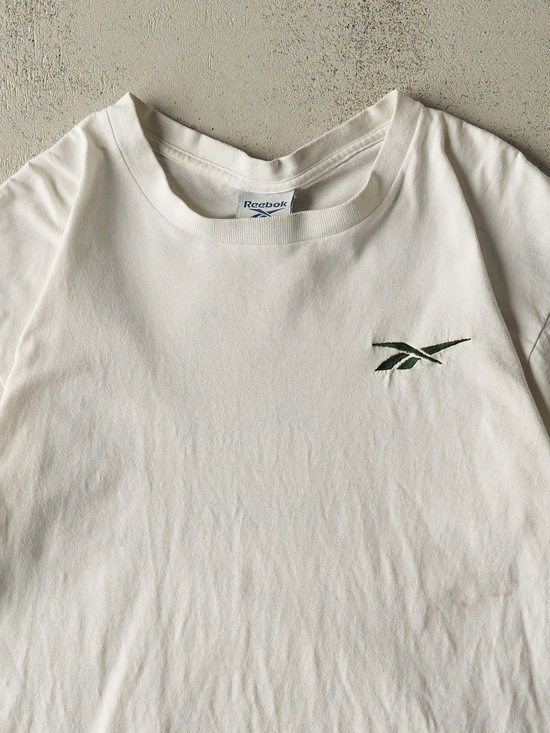 Vintage 90s White Reebok Embroidered Tee (L/XL)
