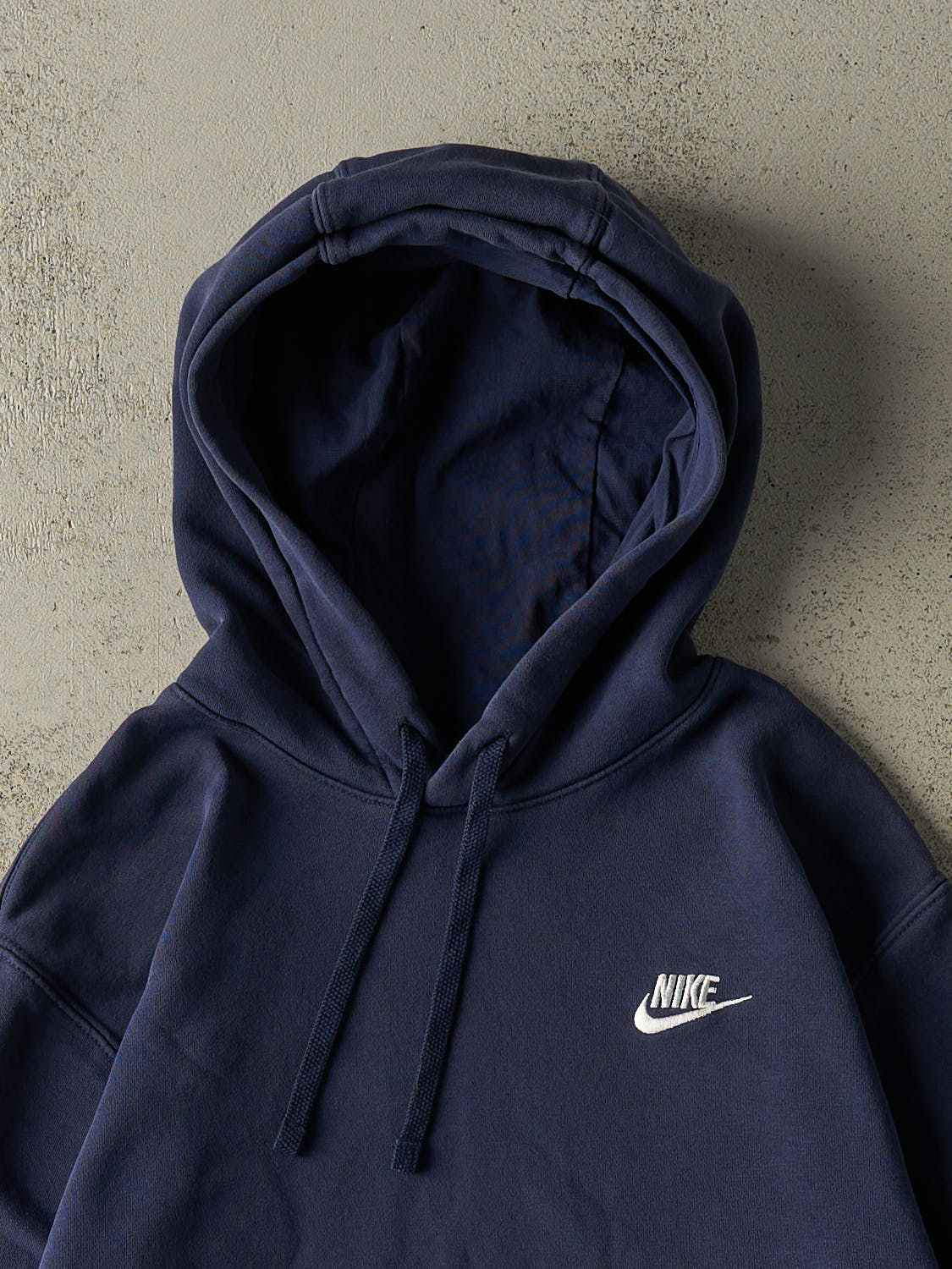 Vintage Y2K Navy Blue Nike Embroidered Hoodie (S/M)