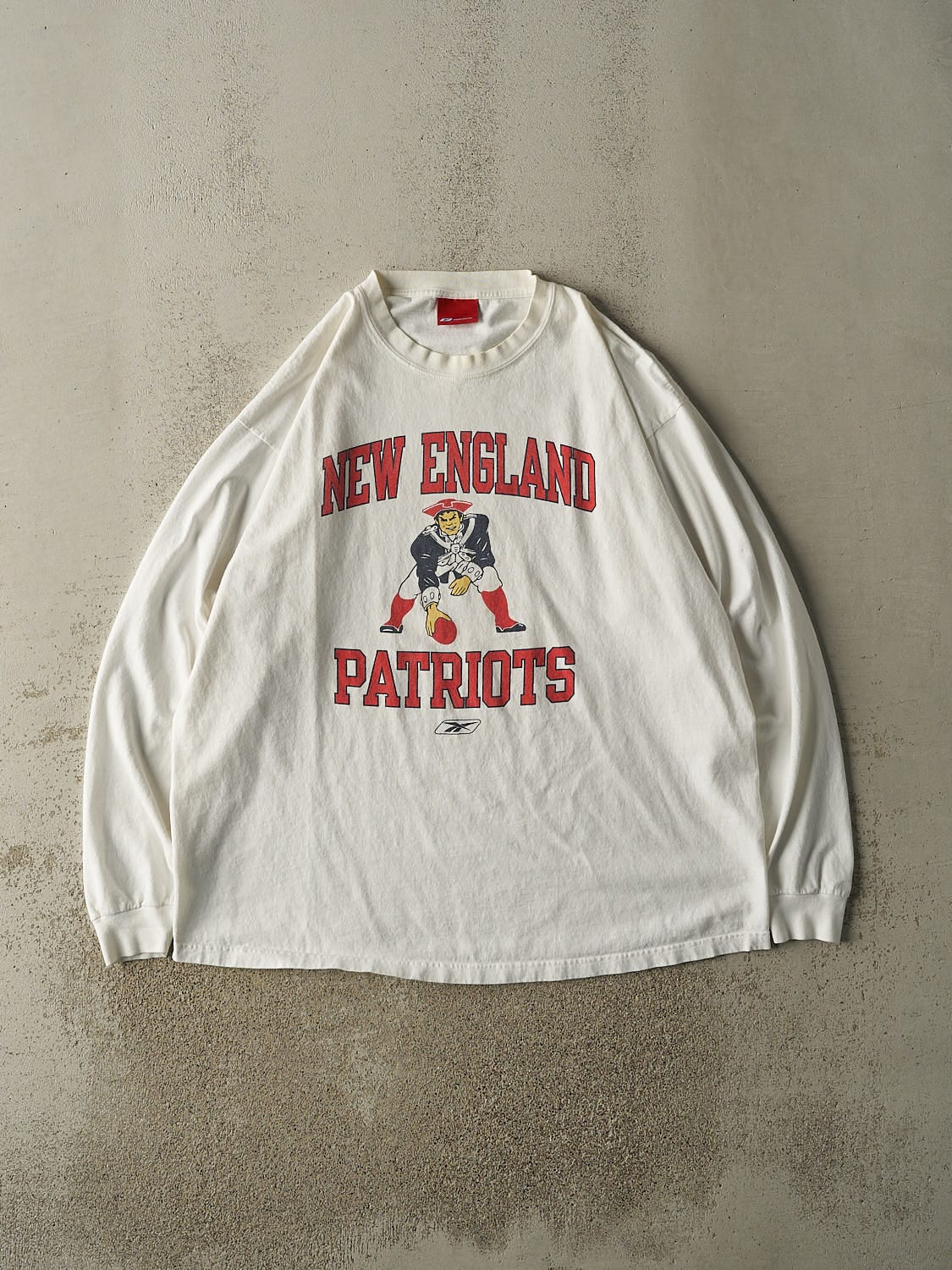 Vintage 90s White Reebok New England Patriots Long Sleeve (XL/XXL)