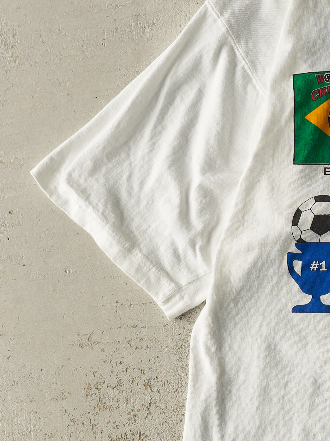 Vintage 94' White Brazil Soccer Tee (L)