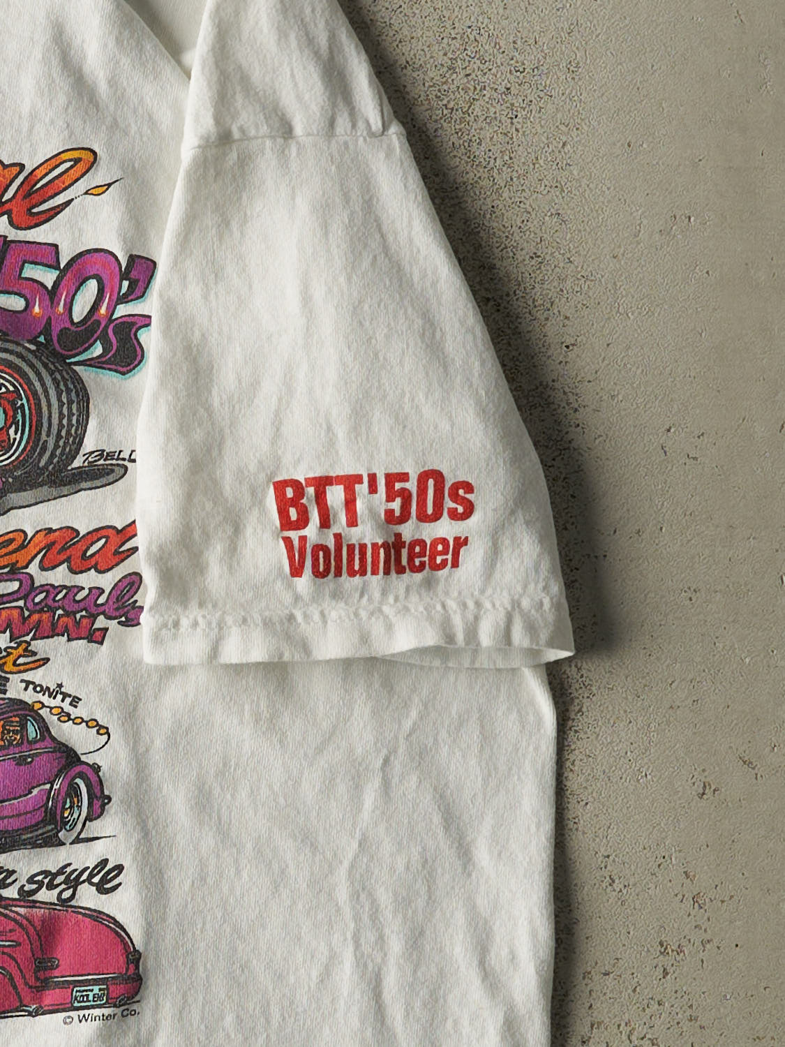 Vintage 98' White "Back to the 50's" Car Tee (L/XL)