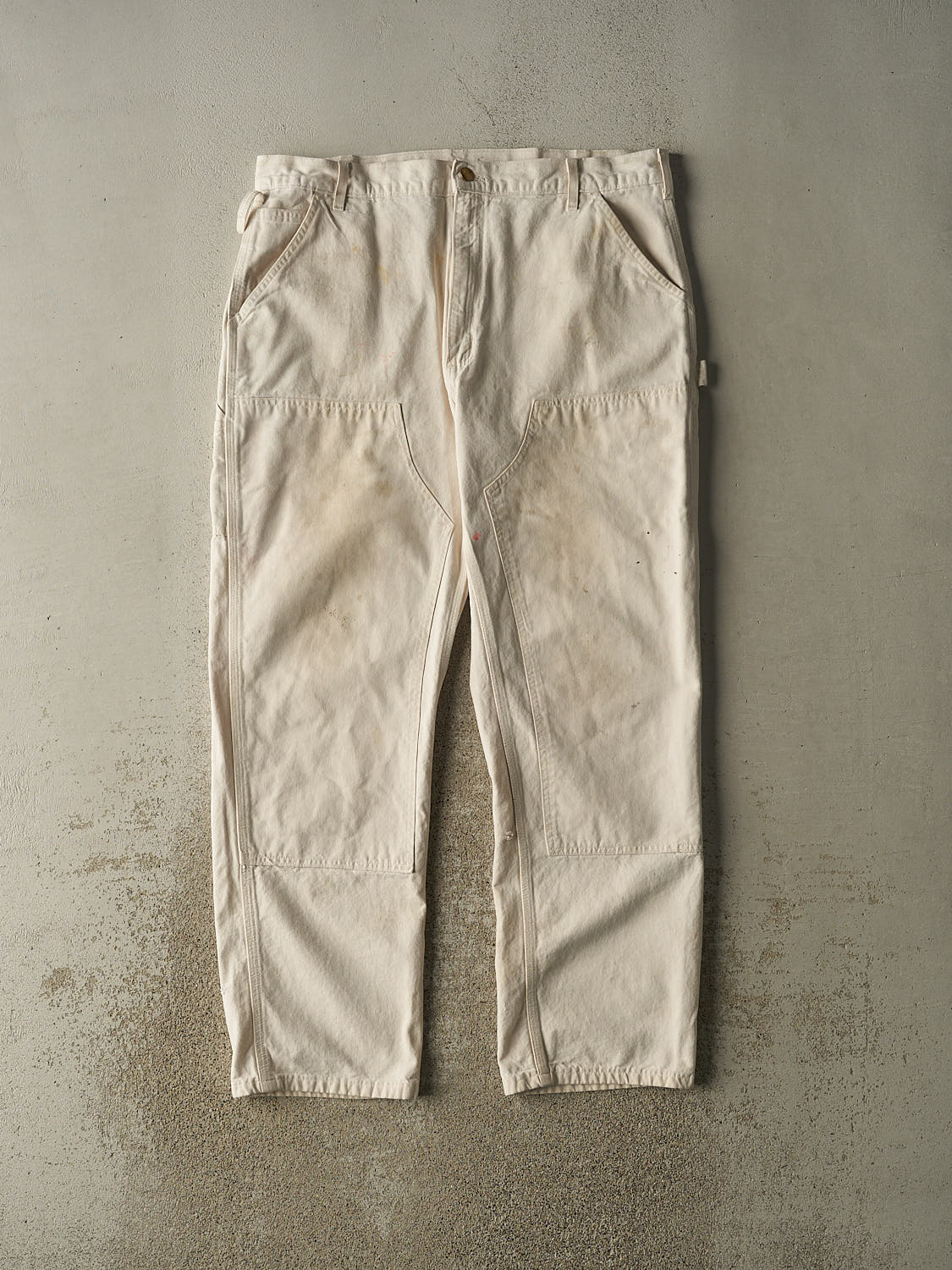 Vintage 90s Beige Carhartt Double Knee Carpenter Pants (38x32)