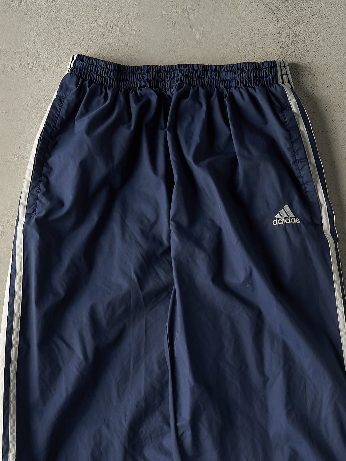 Vintage 90s Navy Blue Adidas Tear Away Track Pants (28x30.5)