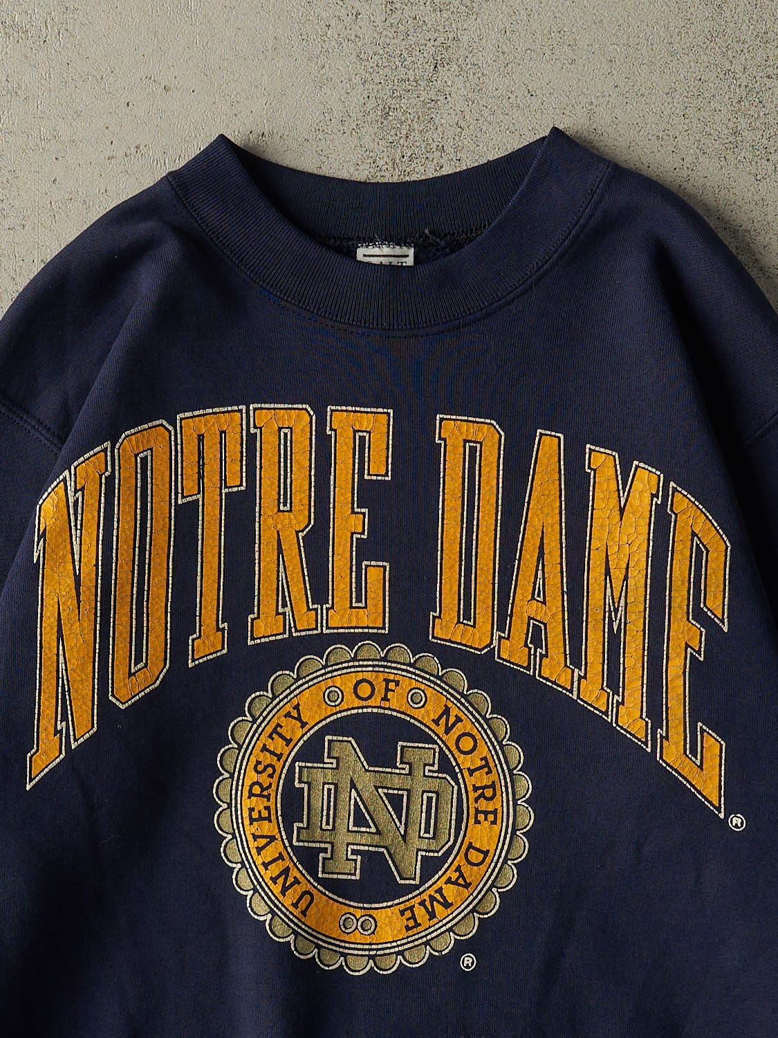 Vintage 80s Navy Blue University of Notre Dame Crewneck (S/M)