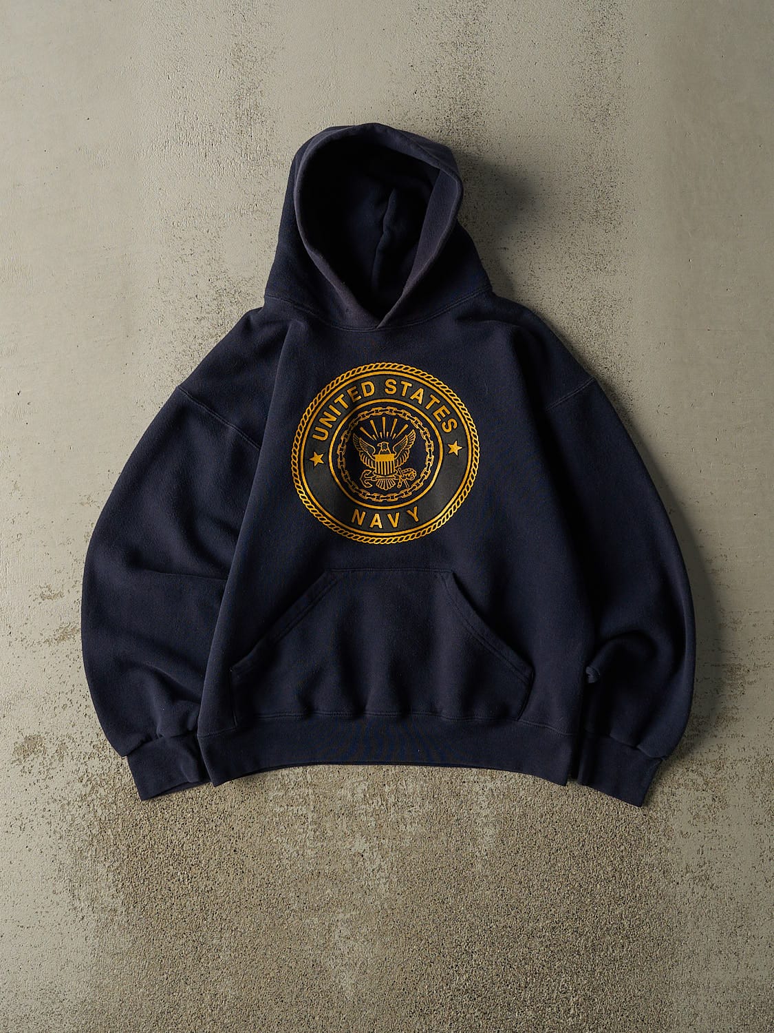 Vintage 90s Navy Blue US Navy Hoodie (XS)