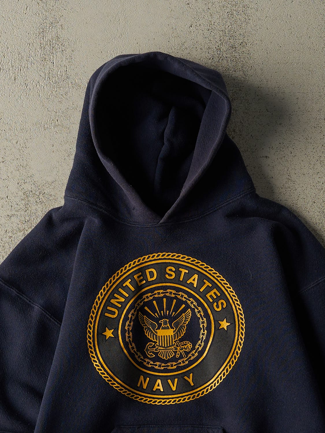 Vintage 90s Navy Blue US Navy Hoodie (XS)