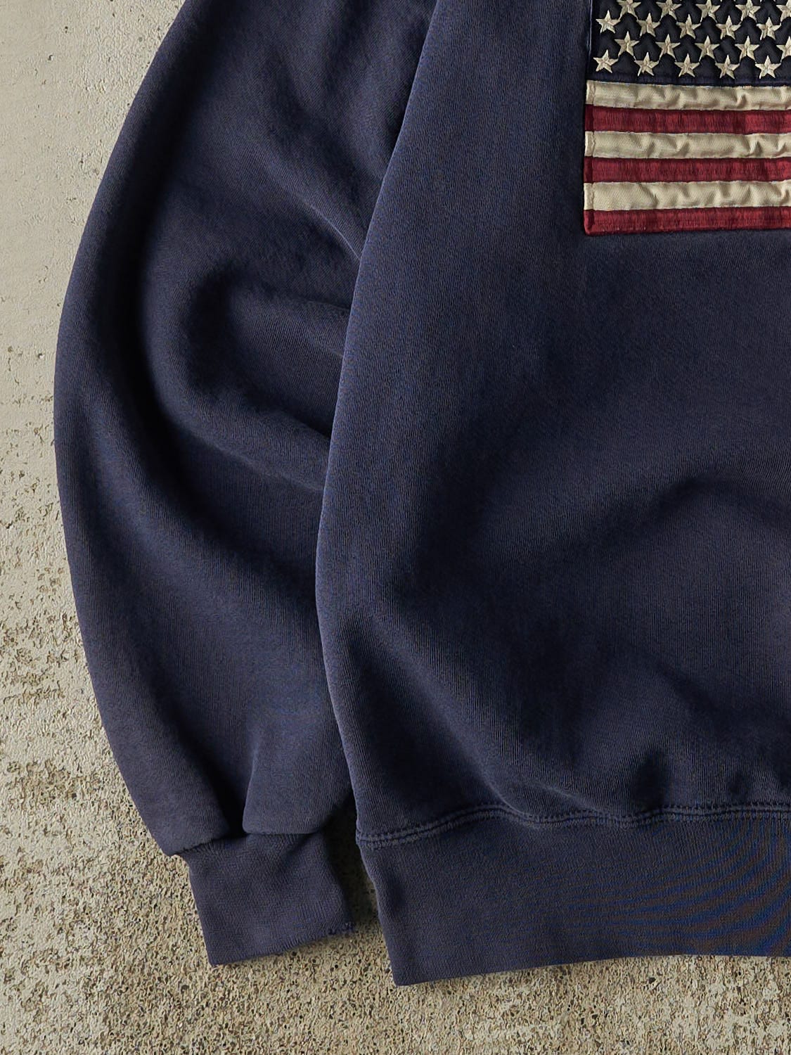 Vintage 90s Navy Blue USA Embroidered Crewneck (M)