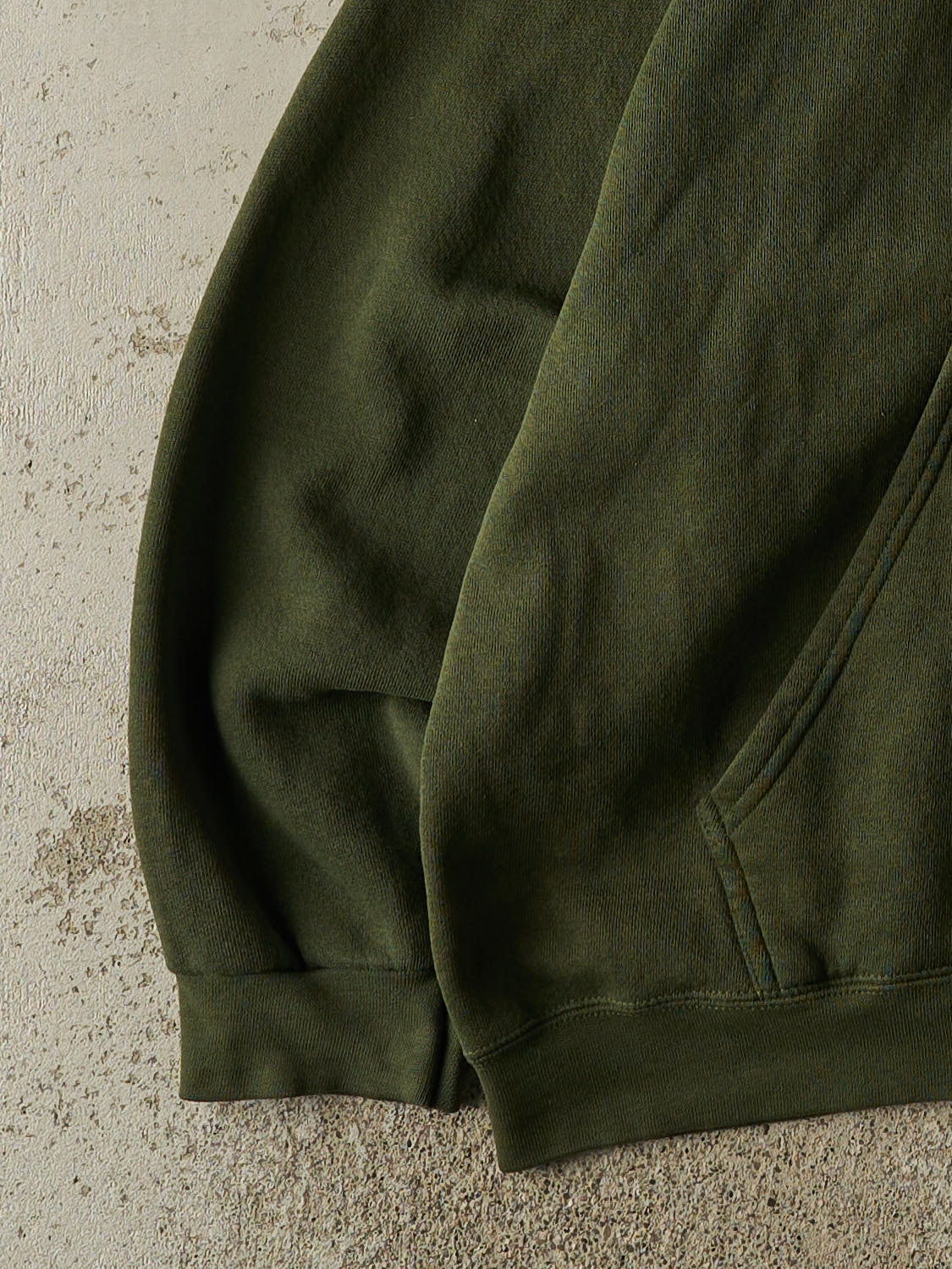 Vintage 90s Sun Faded Green Blank Hoodie (XL)