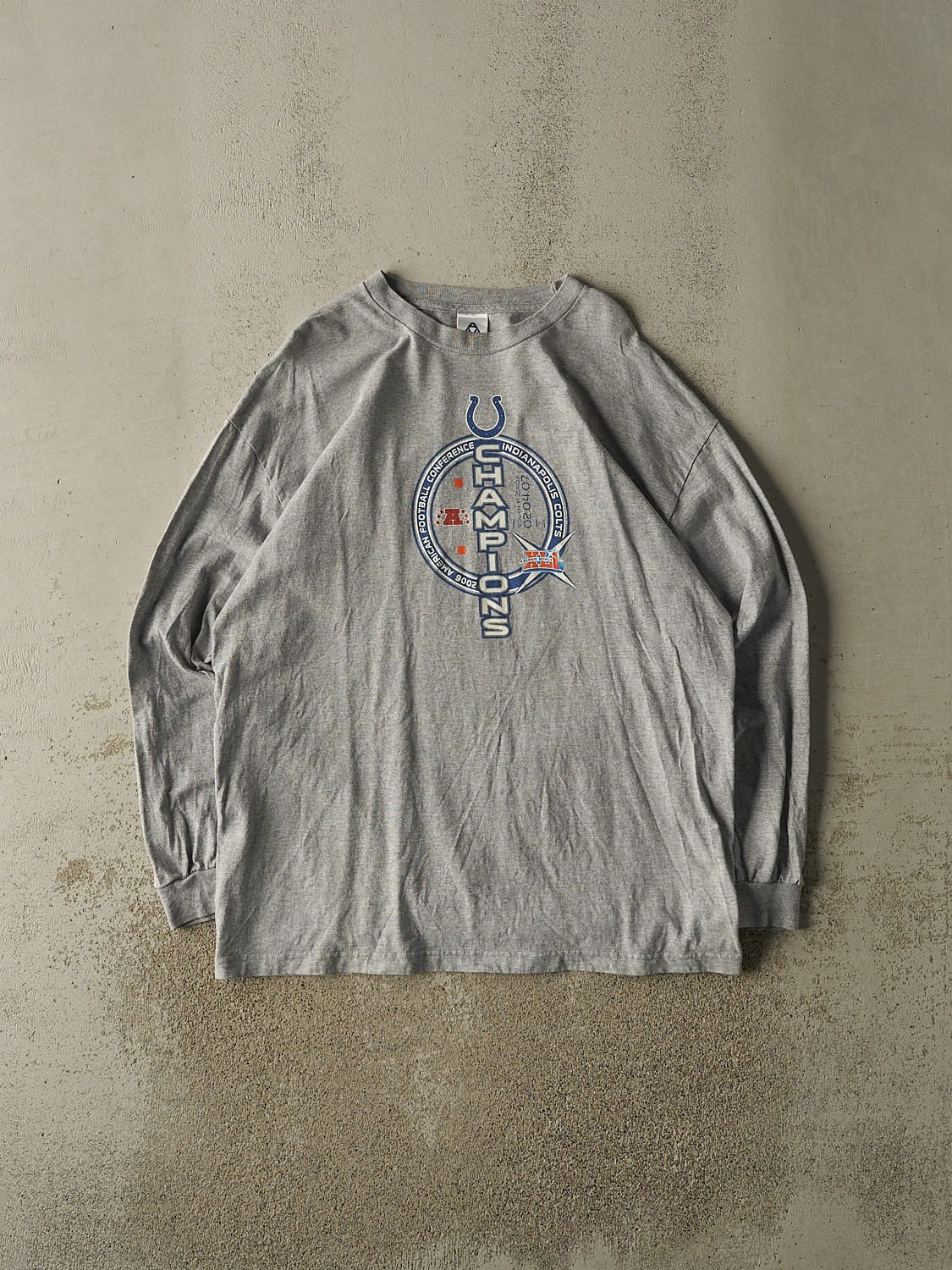 Vintage 07' Grey Indianapolis Colts AFC Champions Long Sleeve (L/XL)
