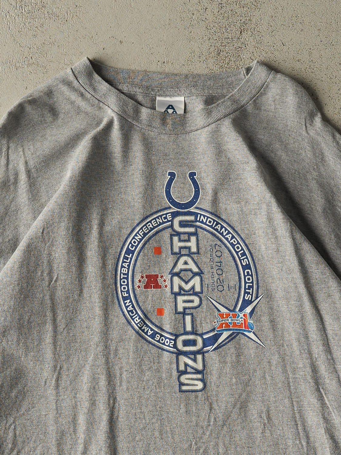 Vintage 07' Grey Indianapolis Colts AFC Champions Long Sleeve (L/XL)
