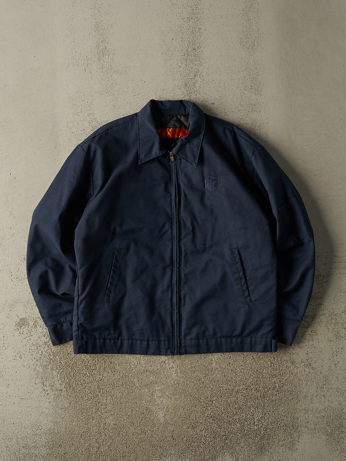 Vintage 90s Navy Blue NFL Embroidered Workwear Jacket (L)