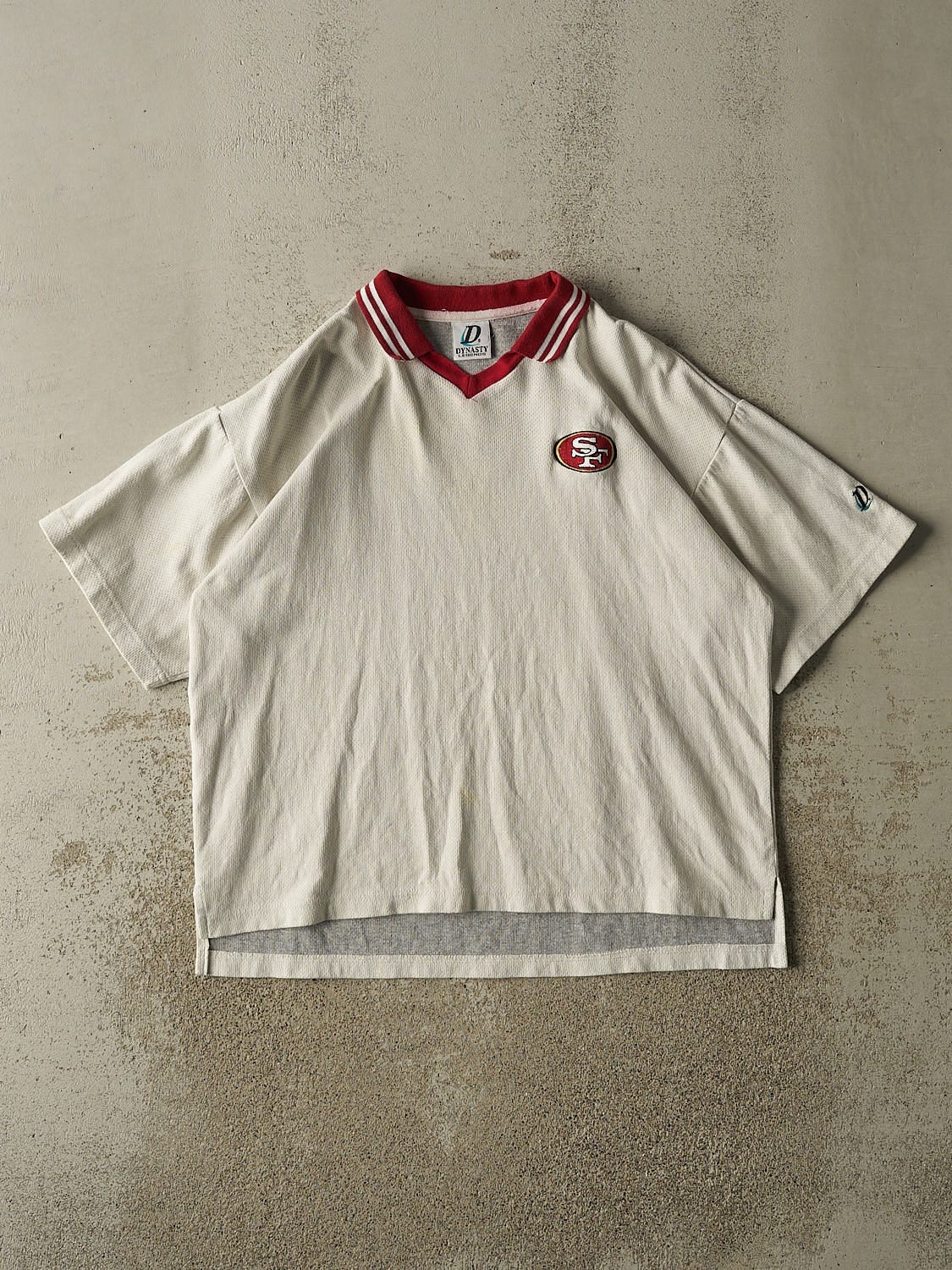 Vintage 90s White San Francisco 49ers Embroidered Collared Tee (L/XL)
