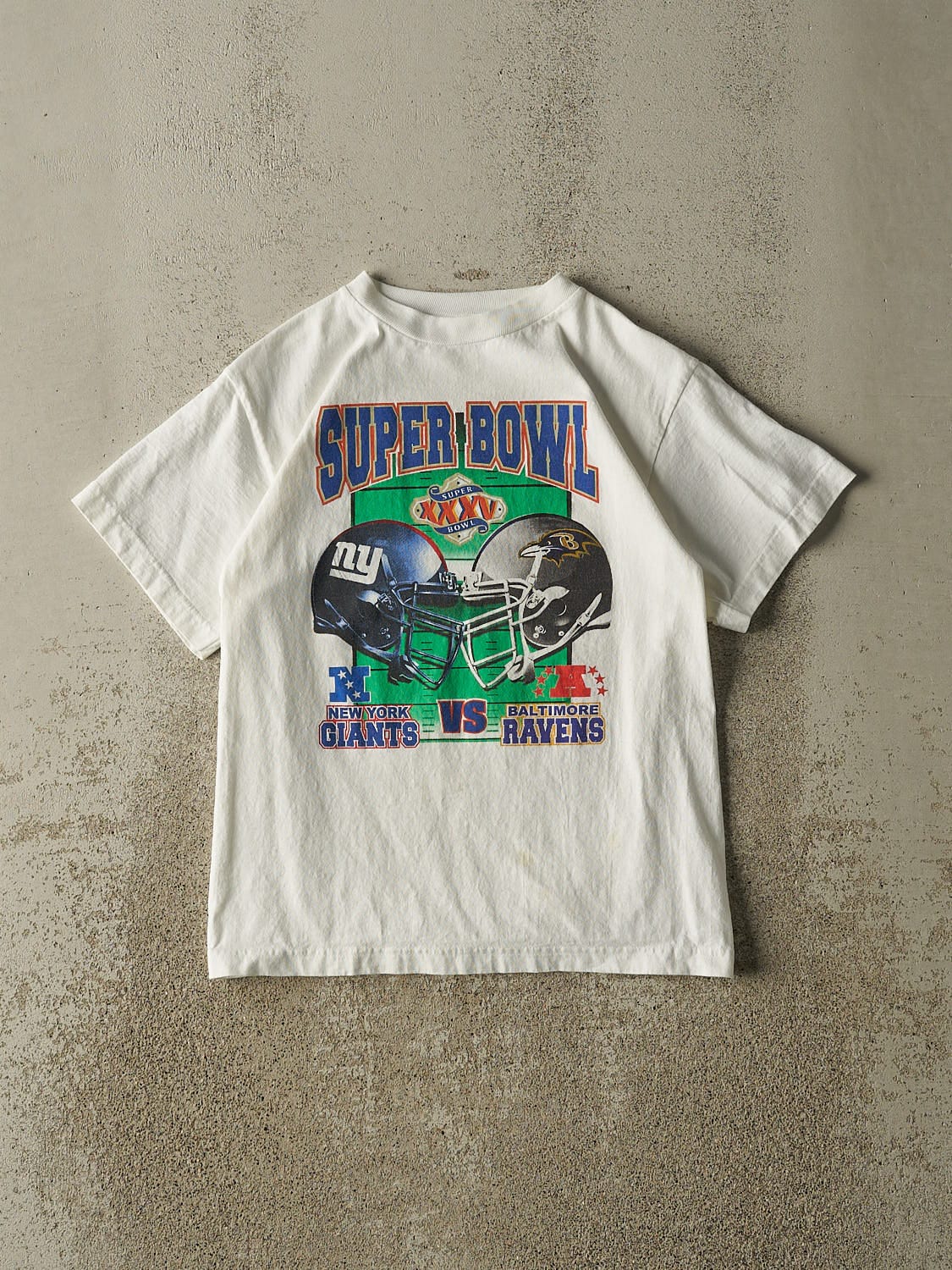 Vintage 01' White Super Bowl XXXV Tee (XS)